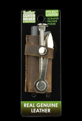 leather lighter holder with pipe tools