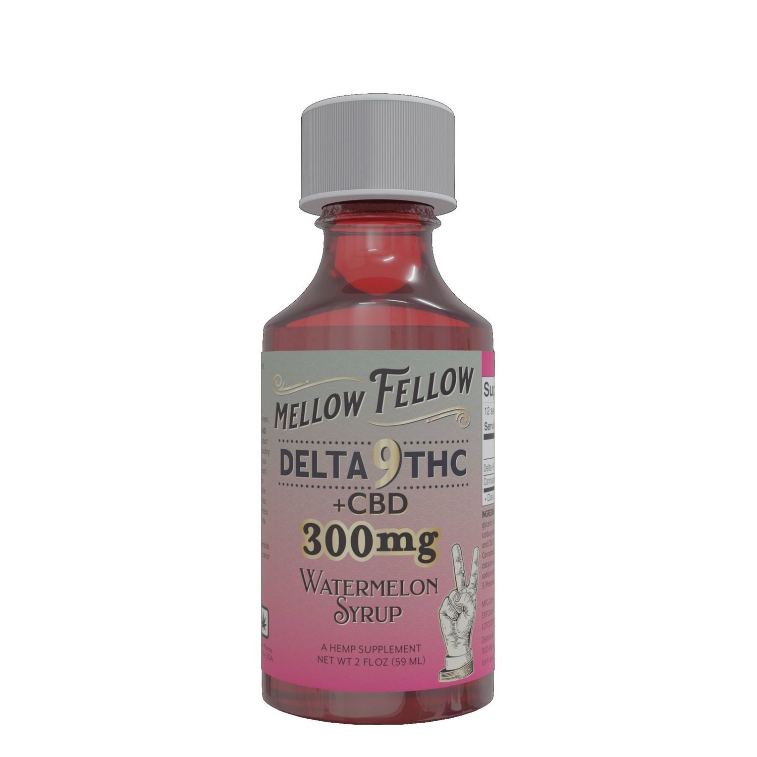 Delta 9 + CBD Watermelon Syrup - 300mg