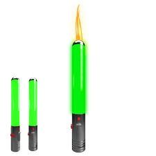 Saber Shaped Torch with Glowing Lights and Adjustable Flame, Color: Green