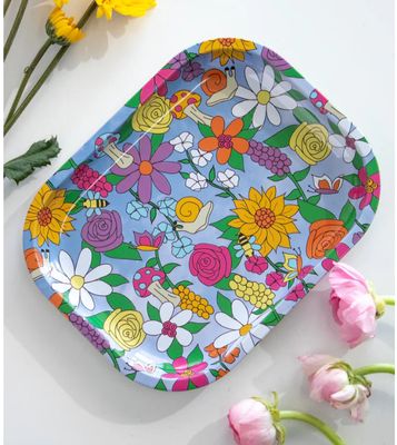 FLORAL CRITTER ROLLING TRAY