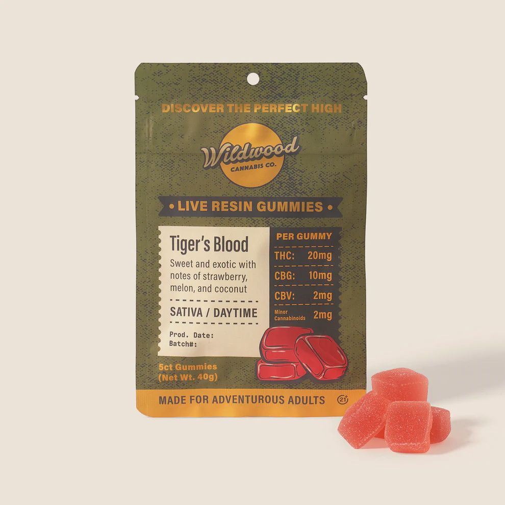 20mg THC Live Resin Gummies - 5ct, Strain: Tigers Blood (S)