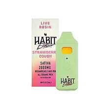 HABIT Exotics 2ml Live Rosin Vape Pen, Strain: Strawberry Cough (S)
