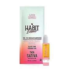 HABIT Exotics Live Rosin THCa Vape Cartridge, Strain: Strawberry Cough (S)
