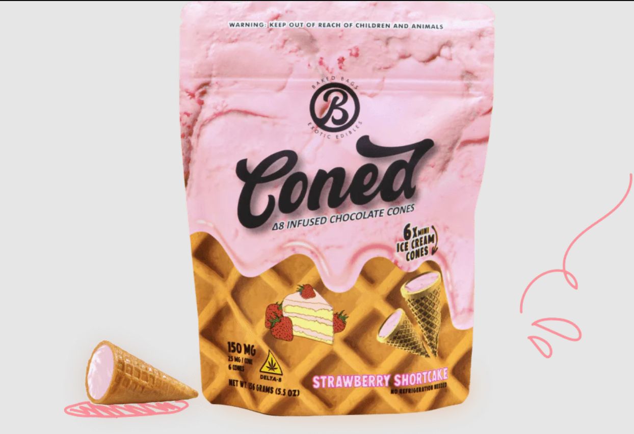 Baked Bags | THC Cones | D9 THC Infused Chocolate Cones | 25mg – 6ct