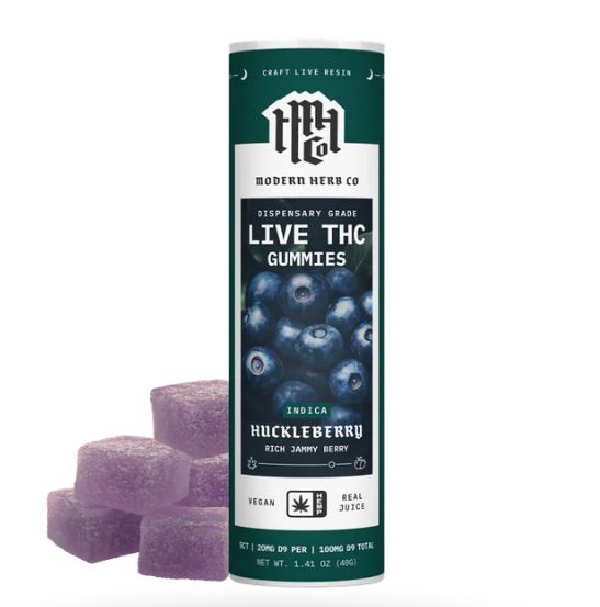 Live Resin D9 THC Gummies 5ct, flavor: Huckelberry