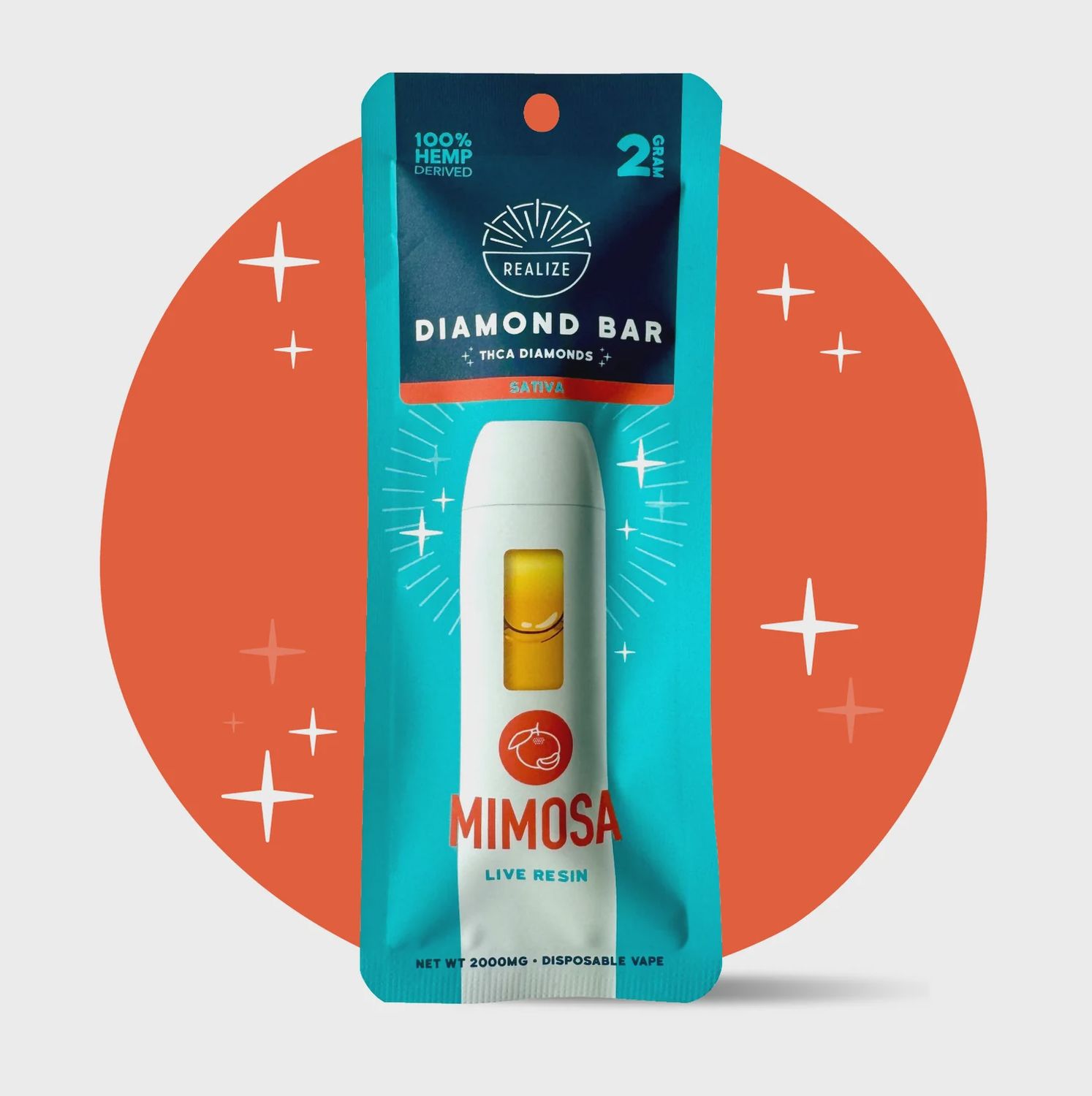 THCA Diamond Bar - 2g Disposable Vape, flavor: Mimosa (S)