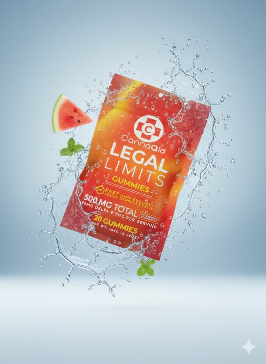 Legal Limits Delta 9 THC Gummies 25mg, flavor: Watermelon Strawberry