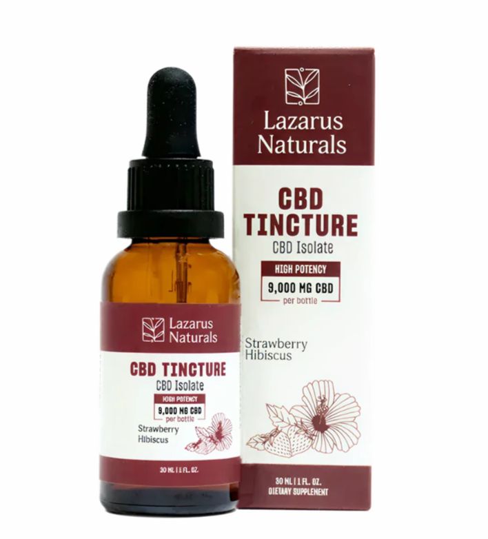 9000mg CBD Tincture Isolate - THC Free, flavor: Strawberry Hibiscus