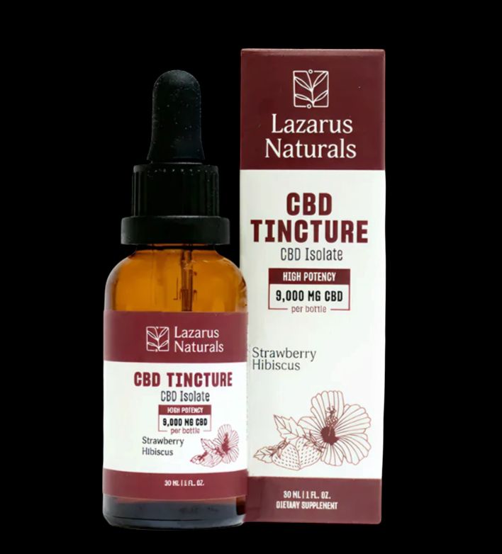 9000mg CBD Tincture Isolate - THC Free, flavor: Strawberry Hibiscus