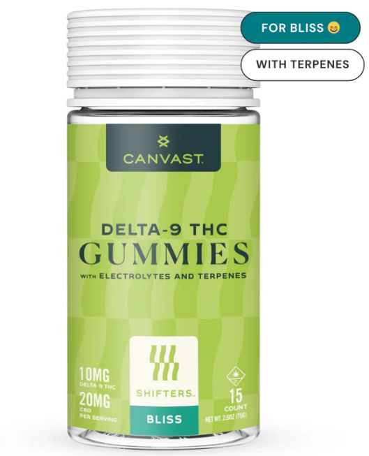 Shifters Bliss Delta-9 Gummies + Electrolytes + Terpenes, Amount: 15ct
