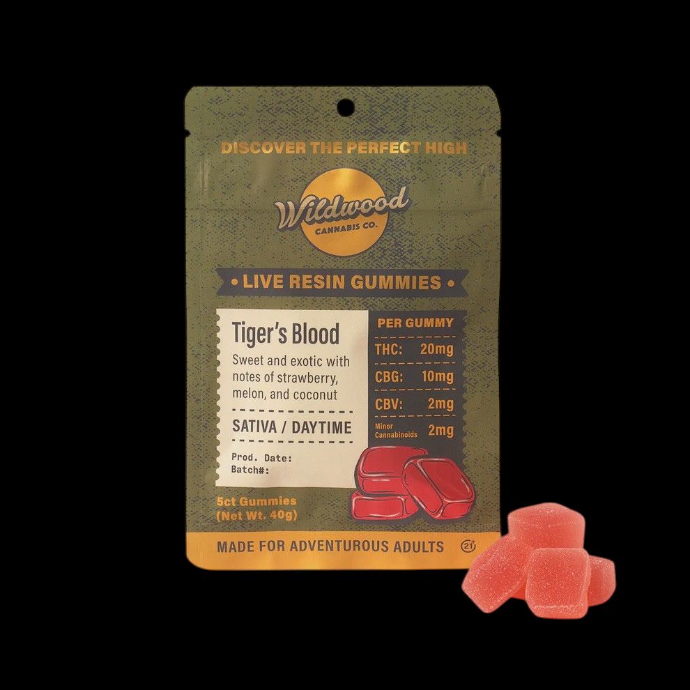 20mg THC Live Resin Gummies - 5ct, Strain: Tigers Blood (S)