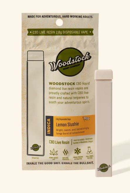 CBD Live Resin 2.0g Disposable, Strain: Lemon Slushie (I)