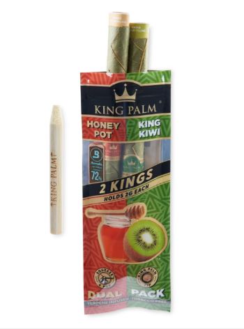 King Palm Dual Flavor King Size 2pk Leaf Tubes, flavor: Honey &amp; Kiwi