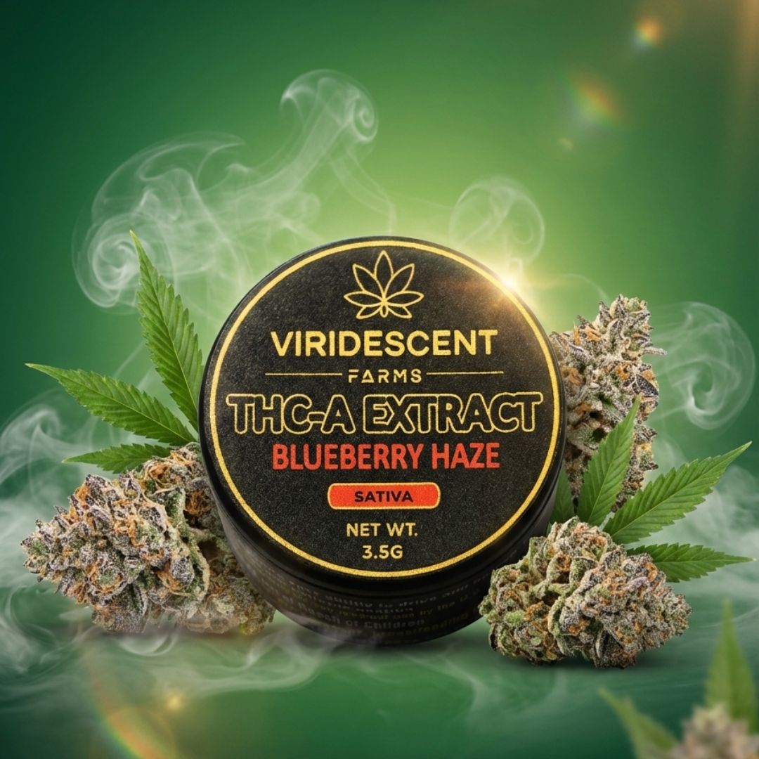 Viridescent Farms 3.5G THCa Live Resin Extract, Strain: Blueberry Haze (S)