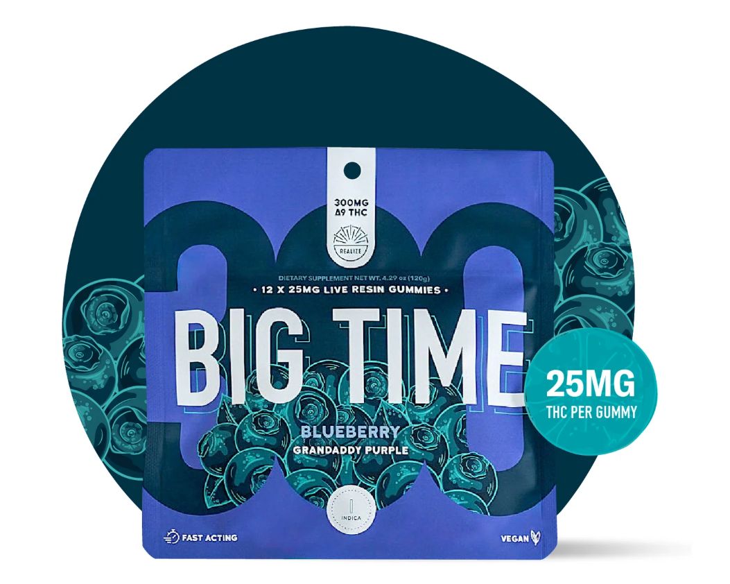 Realize BIG TIME Gummies,, Effect: Grandaddy Purple