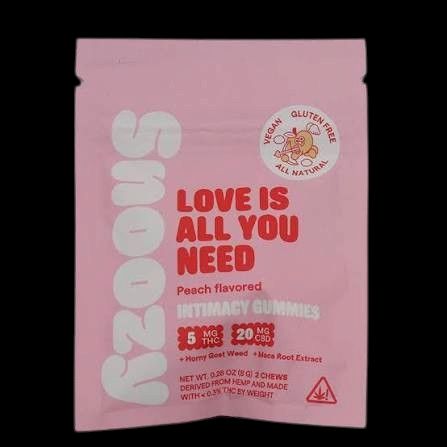 Snoozy Love Is All You Need Peach Intimacy Gummies, Amount: 2ct