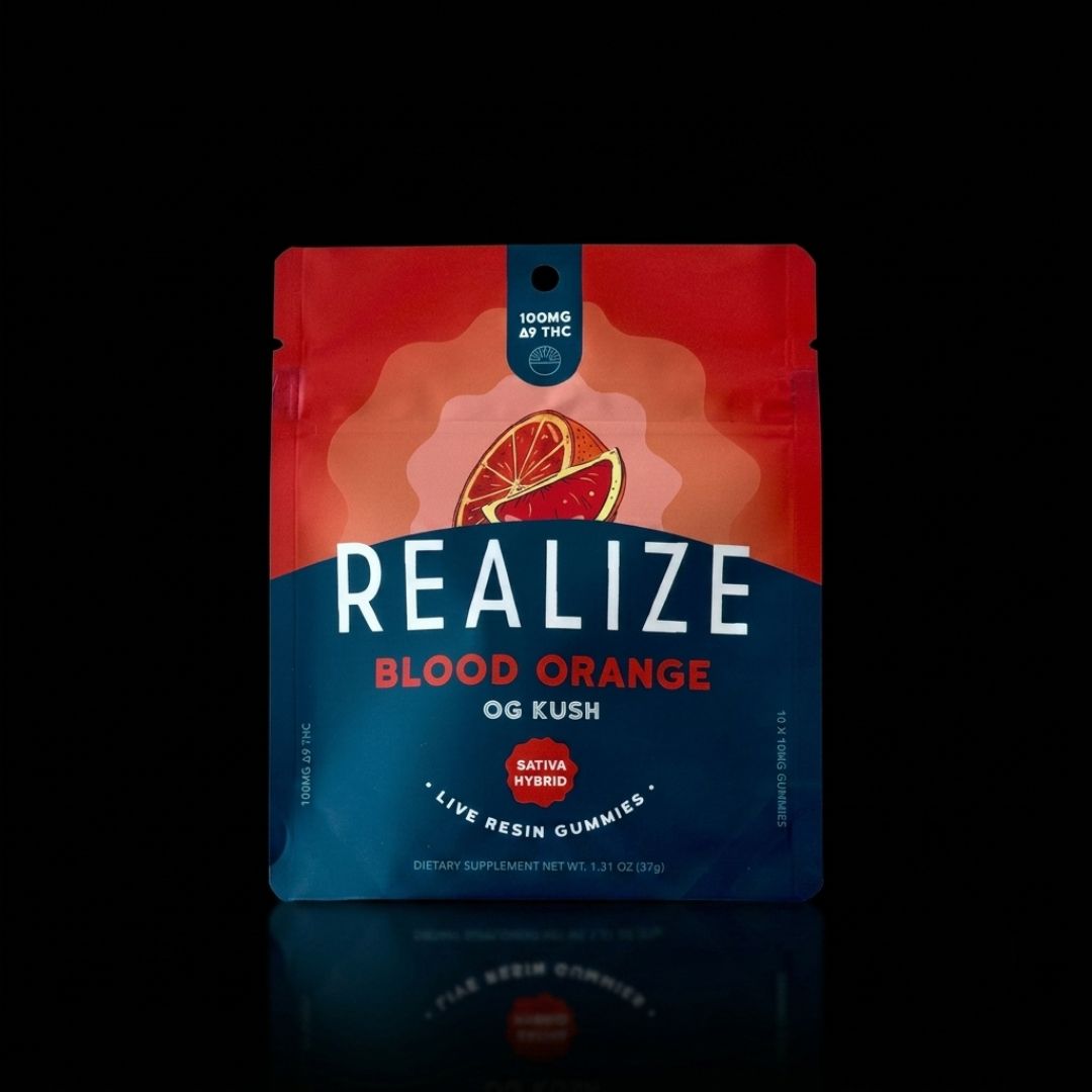Realize 10mg Live Resin Gummies - 10ct, Strain: Blood Orange, OG Kush (Sativa)