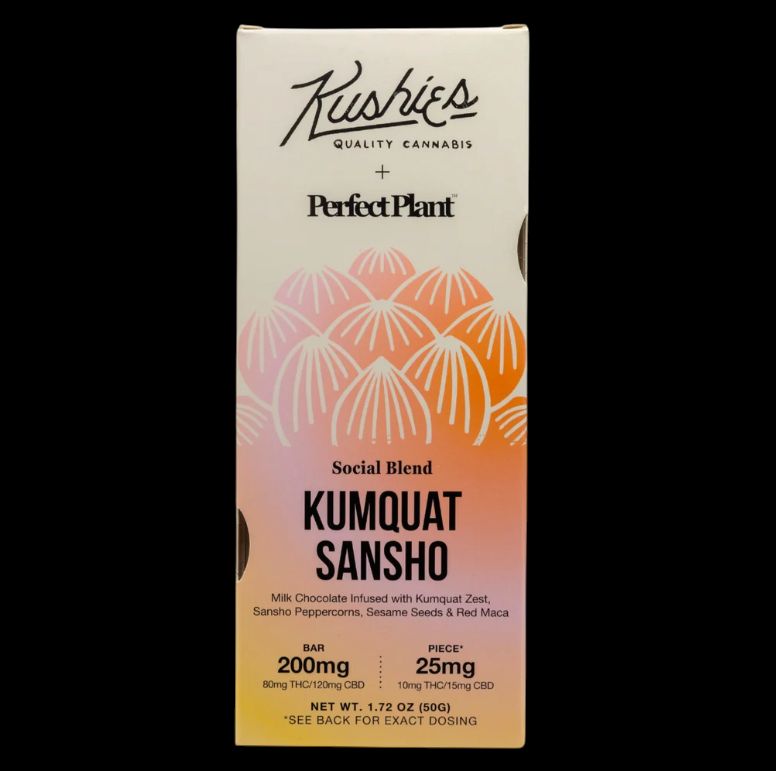 Kushies + Perfect Plant  Δ9 Chocolate Bars, Effect: Social Blend - Kumquat Sansho