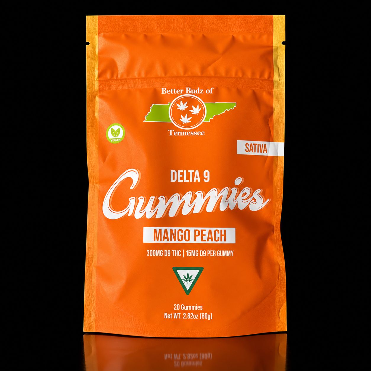 Delta-9 Gummies 20 count, flavor: Mango Peach (S)