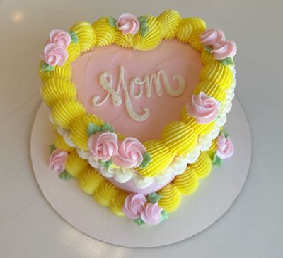 Mother's Day Heart Cake