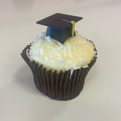 Graduation Cupcake with Graduation Cap Topper - Choose Your Flavor(s)