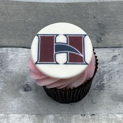 Graduation Cupcake with School Logo - School HI