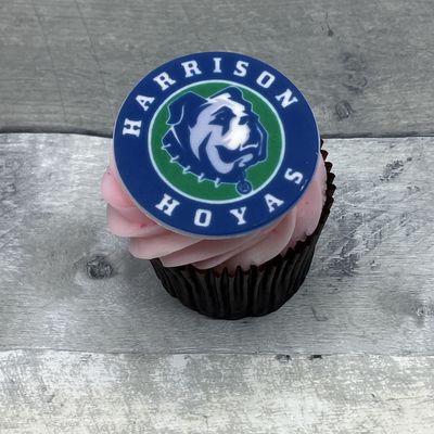 Graduation Cupcake with School Logo - School HA