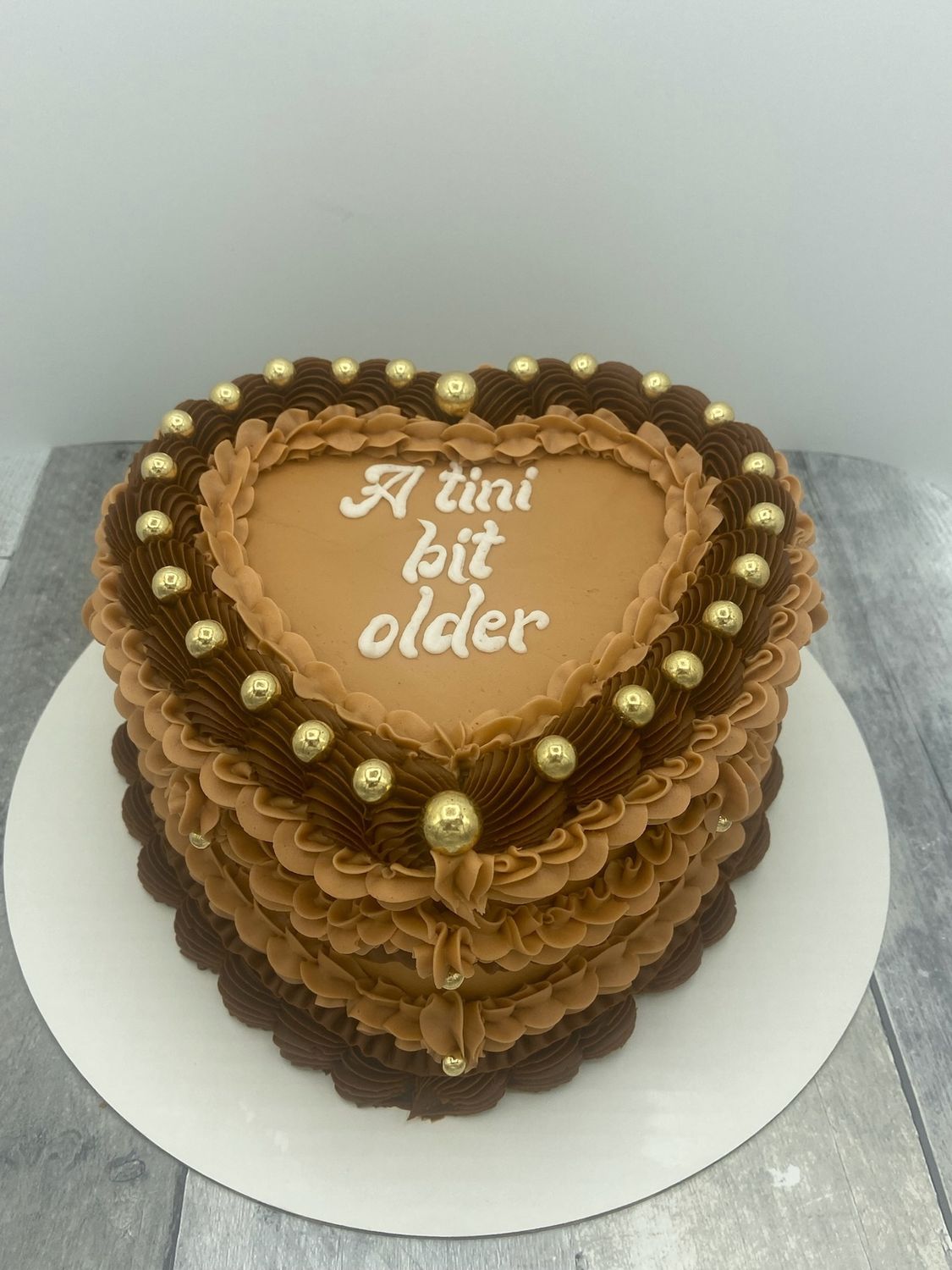 A Tini Bit Older Vintage Espresso Martine Heart Cake