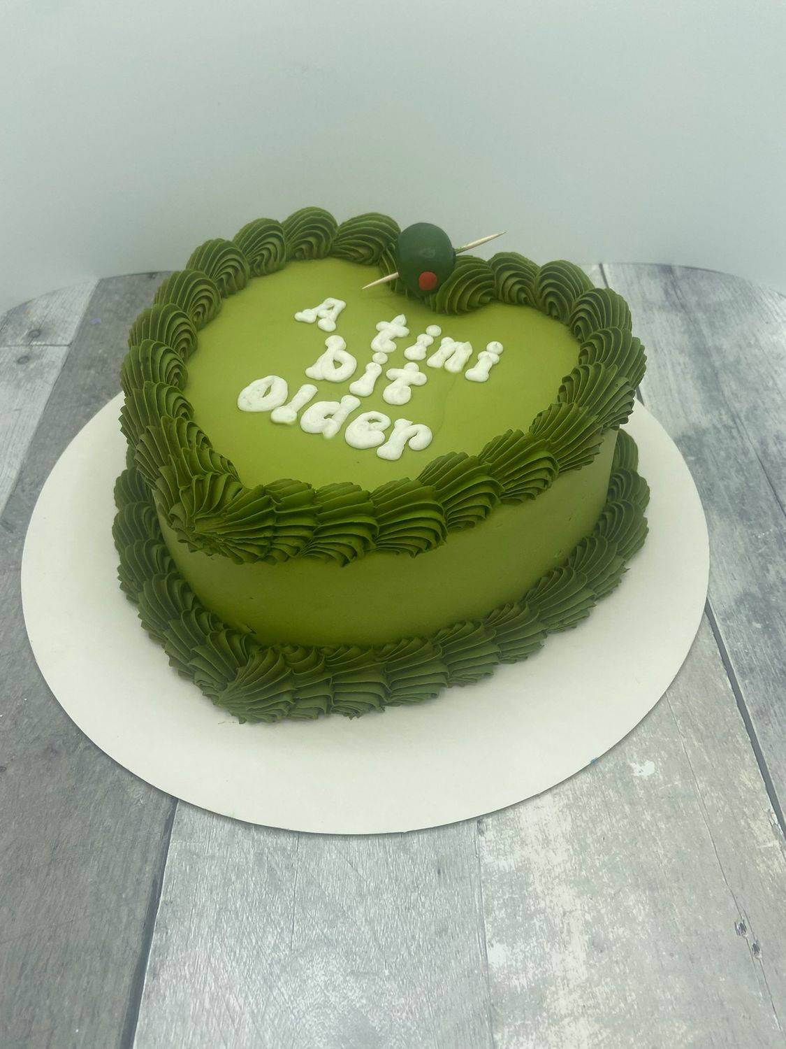 A Tini Bit Older Martini Heart Cake