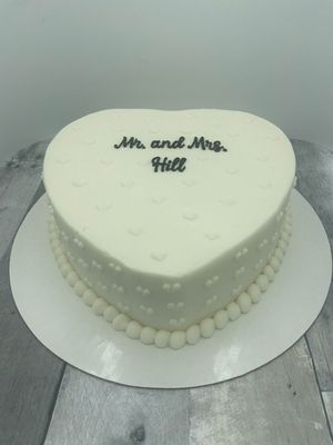 Mr. and Mrs. White Heart Cake