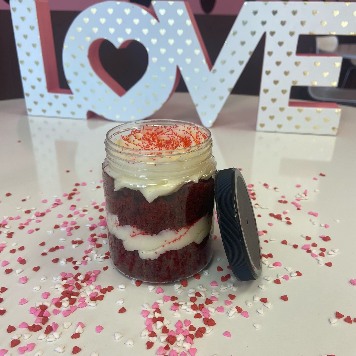Valentine&#39;s Day Cupcake Jar - Red Velvet