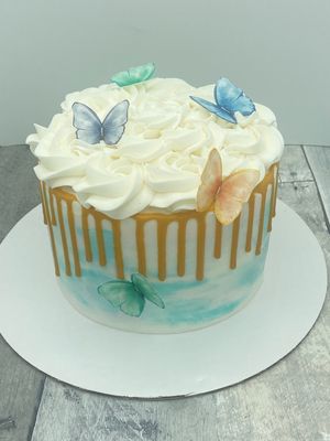 Gluten Free Butterfly Drip Cake
