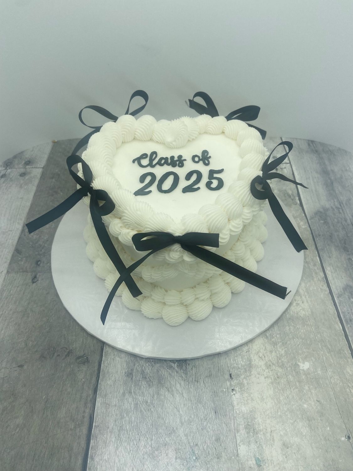Graduation Heart Cake with Bows