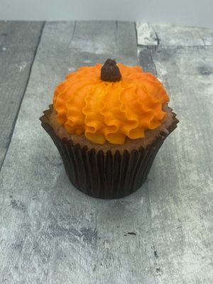Cute Fall Pumpkin Themed Cupcake