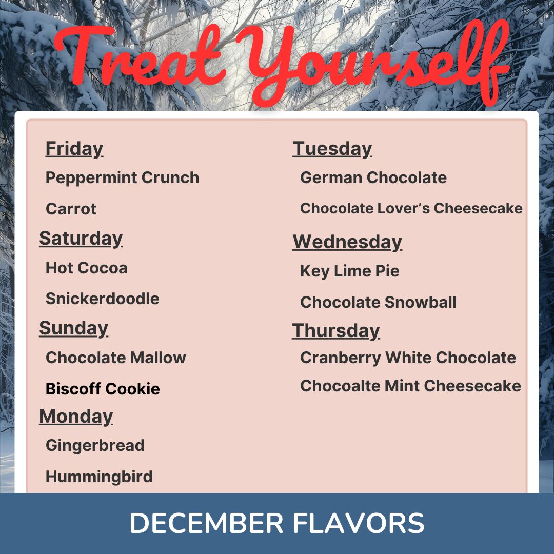 December Special Daily Cupcake Flavors
