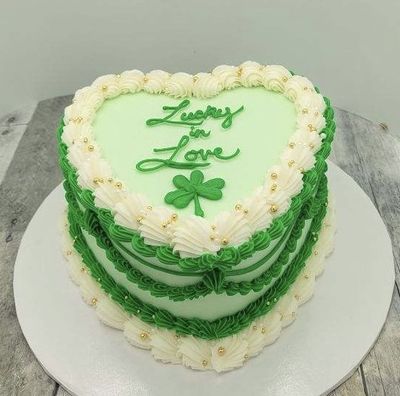 Lucky in Love Heart Cake