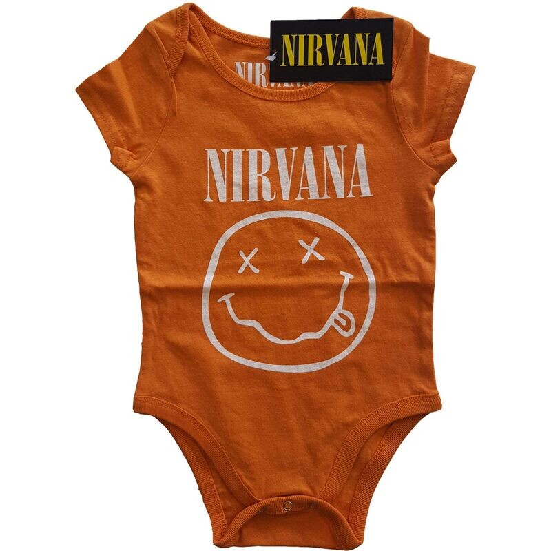 Nirvana 'White Smiley' Kids Baby Grow