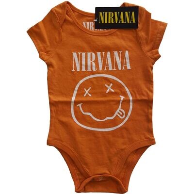 Nirvana 'White Smiley' Kids Baby Grow