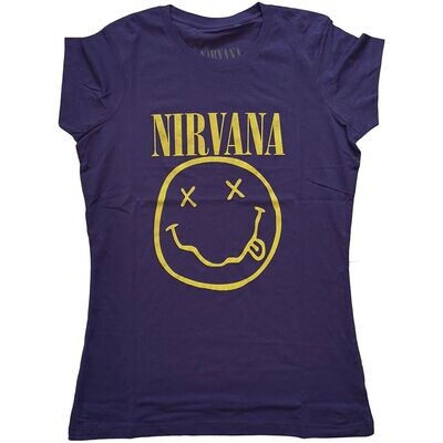 Nirvana Yellow Smiley Ladies T-Shirt