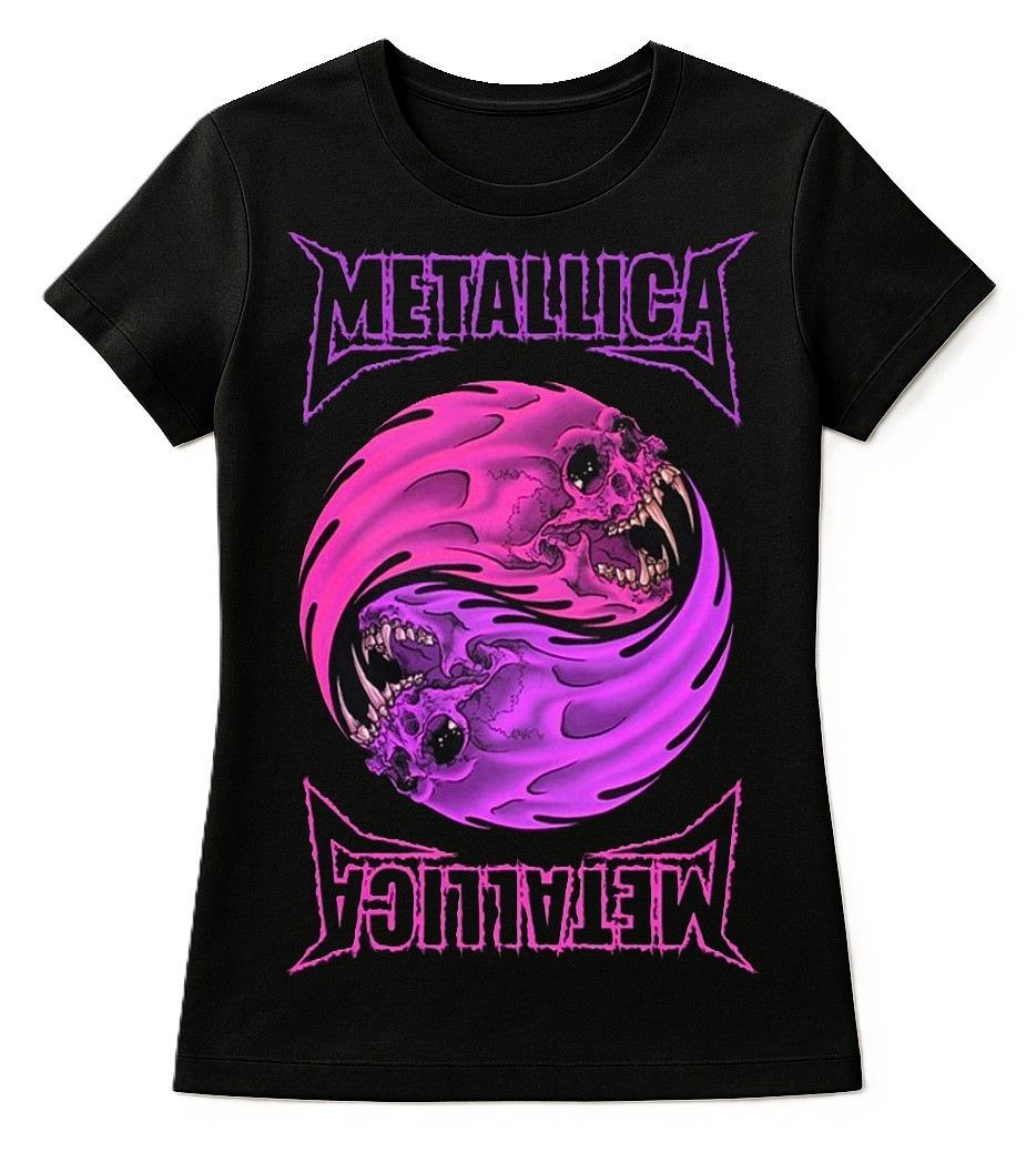 Metallica Yin Yang Purple Ladies T-Shirt