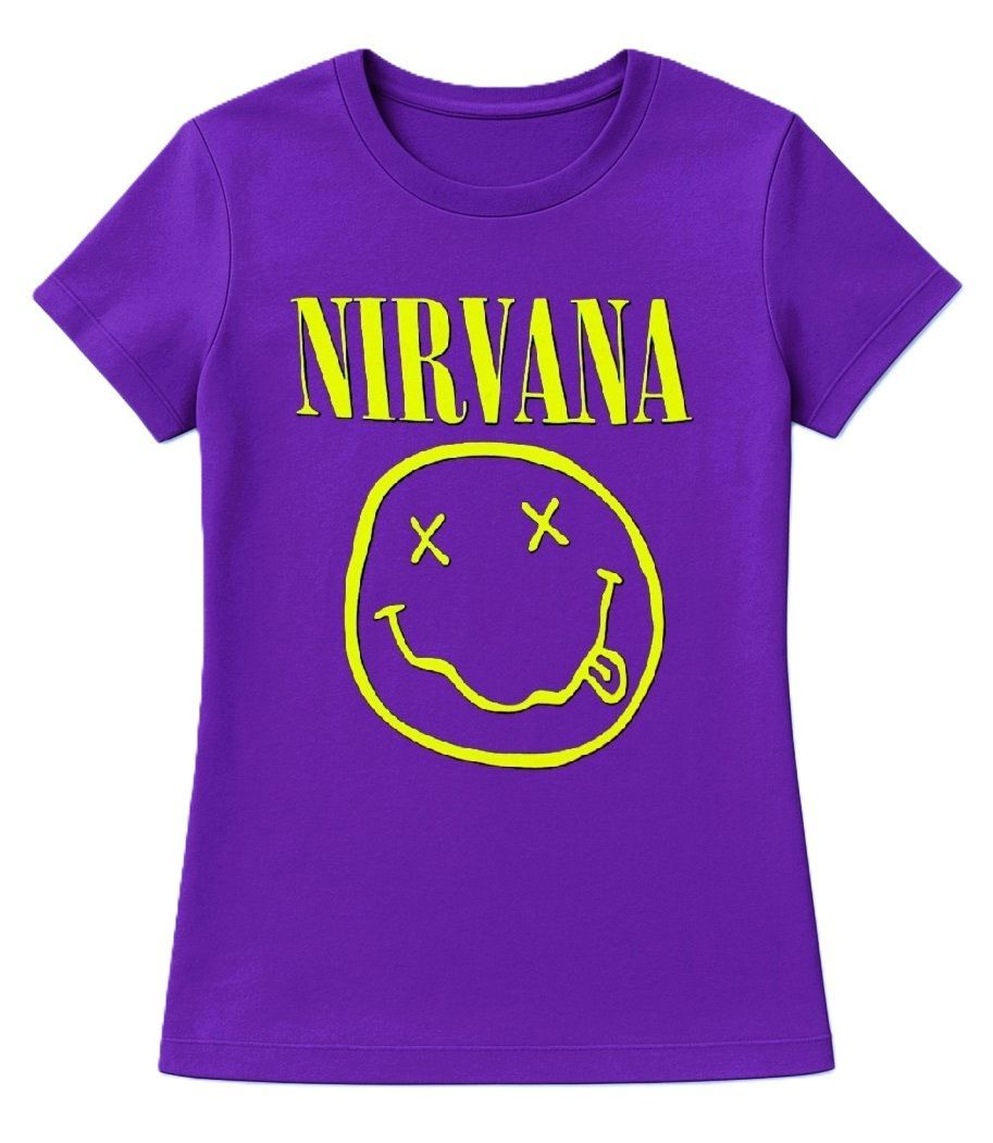 Nirvana Yellow Smiley Ladies T-Shirt