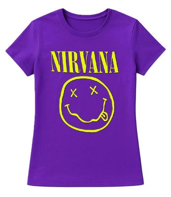 Nirvana Yellow Smiley Ladies T-Shirt