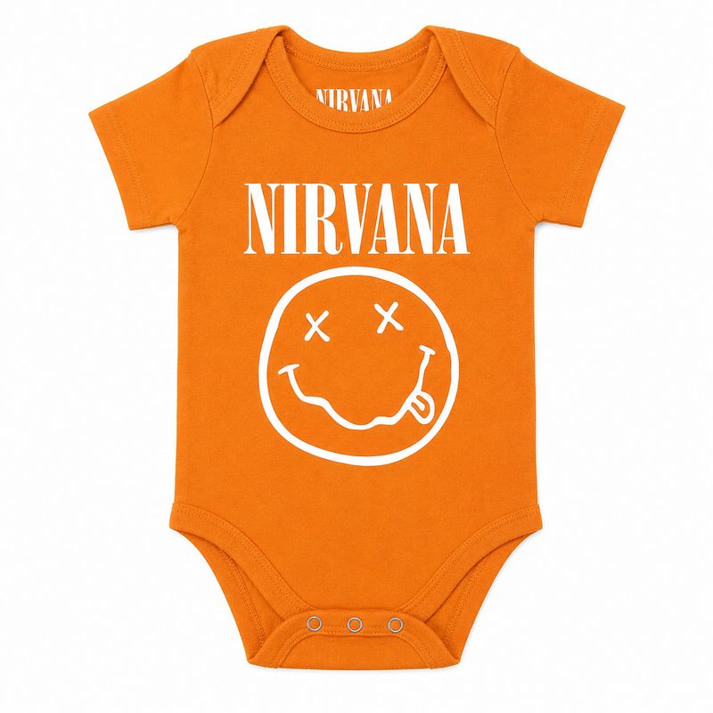 Nirvana 'White Smiley' Kids Baby Grow