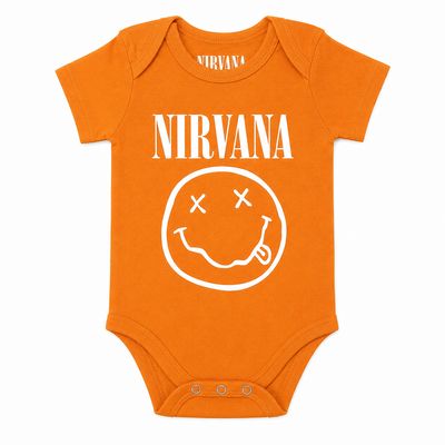Nirvana 'White Smiley' Kids Baby Grow