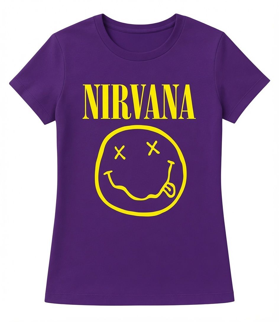Nirvana Yellow Smiley Ladies T-Shirt Nirvana Yellow Smiley Ladies T-Shirt