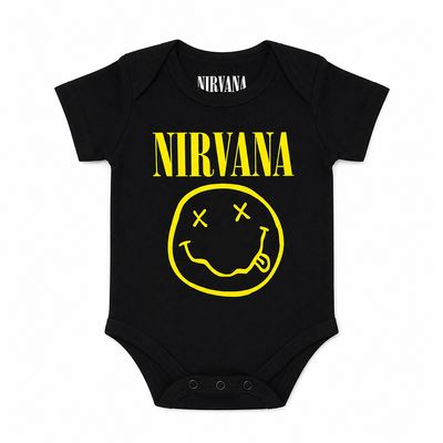Nirvana 'Yellow Smiley' Kids Baby Grow Nirvana 'Yellow Smiley' Kids Baby Grow