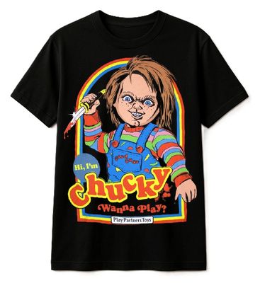 Chucky 'Wanna Play' Steven Rhodes T-Shirt Chucky 'Wanna Play' Steven Rhodes T-Shirt