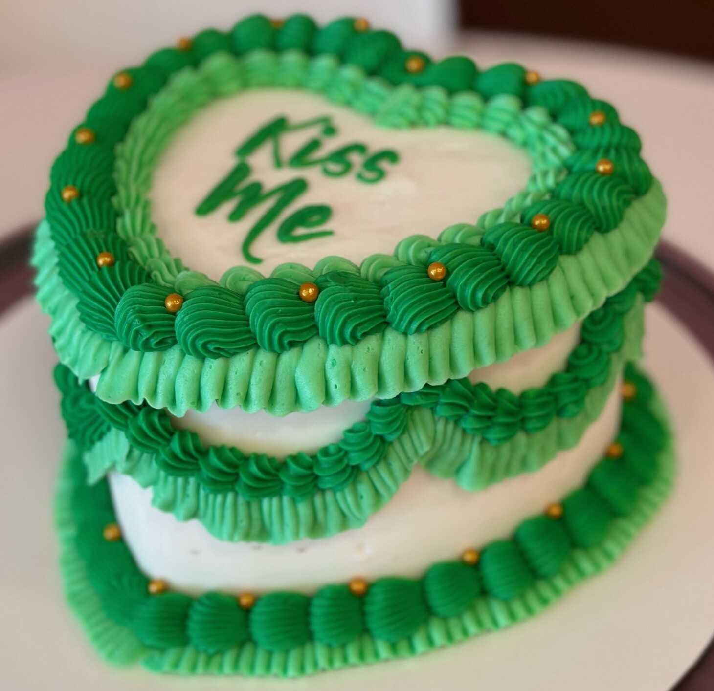 St Patricks Day Heart Cake