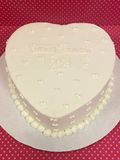 All White Heart Cake with Little White Hearts