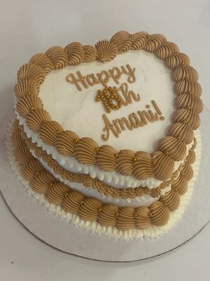 Deep Gold Vintage Heart Cake